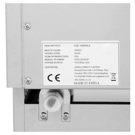 Commercial Gas Griddle Smooth Plate 1 Zone 3k W Countertop |  Gg360