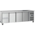 Commercial Refrigerated Counter 3 Doors 2 Drawers Depth 700mm |  2 Drg41 V