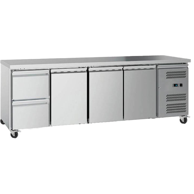 Commercial Refrigerated Counter 3 Doors 2 Drawers Depth 700mm |  2 Drg41 V