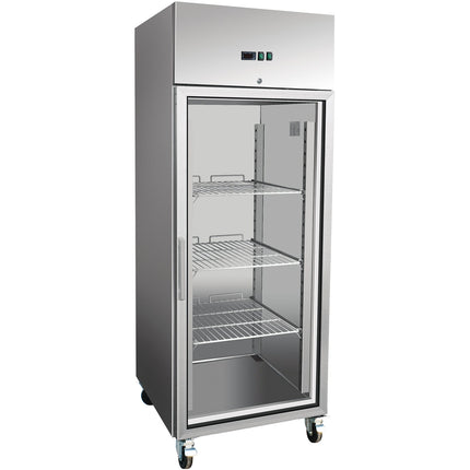 600lt Commercial Refrigerator Stainless Steel Upright Cabinet Single Glass Door Gn2/1 Ventilated Cooling |  R600 Vglass