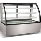 Cake Counter Curved Front 1500x730x1300mm 3 Shelves Stainless Steel Base Led | Gn1500 Cf3