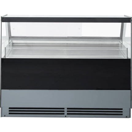Serve Over Deli Counter Black Front Straight Glass Front Width 1200mm | Gn1200 Ck2 Black
