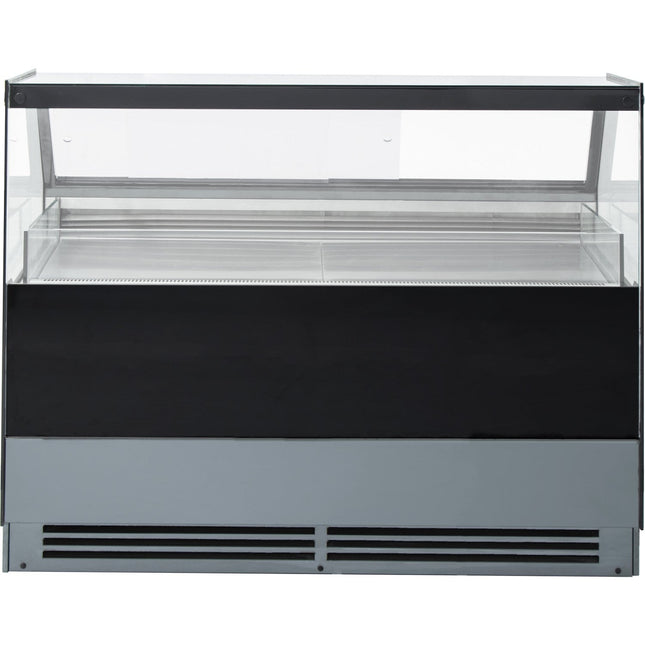 Serve Over Deli Counter Black Front Straight Glass Front Width 1500mm | Gn1500 Ck2 Black