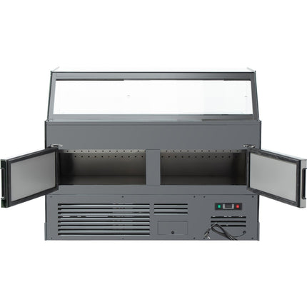 Serve Over Deli Counter Black Front Straight Glass Front Width 1200mm | Gn1200 Ck2 Black