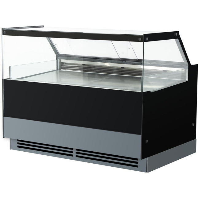 Serve Over Deli Counter Black Front Straight Glass Front Width 1200mm | Gn1200 Ck2 Black