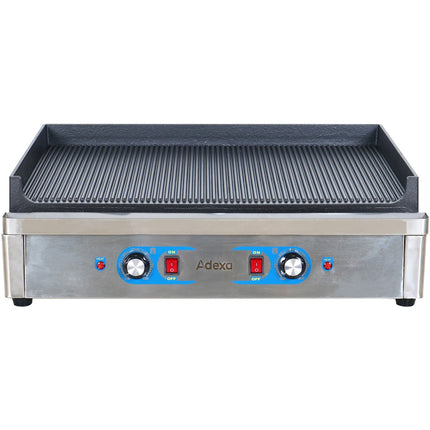 Professional Grill Electric 2 Zones 4.6k W Ribbed Cast Iron Top |  Gp7050 Ew