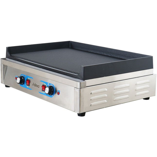 Professional Grill Electric 2 Zones 4.6k W Ribbed Cast Iron Top |  Gp7050 Ew