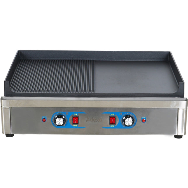 Professional Grill Electric 2 Zones 4.6k W Smooth/Ribbed Cast Iron Top | Gp7050 Egw