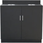 Double Waste Bin Enclosure Cabinet With Drop Hole 1138x560x1160mm Black |  Gs30200