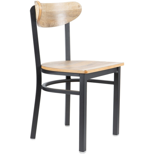 Black Steel Chair With Driftwood Seat &Amp; Driftwood Back |  Gs65 Vdriftwoodseatdriftwoodback