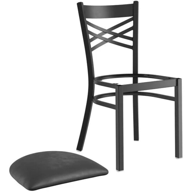Black Steel Cross Back Chair |  Gs6 F0 Bframeblack