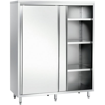 Upright Pan Cupboard Stainless Steel Sliding Doors 3 Shelves 1200x600x1800mm |  Gsk12618 Sm