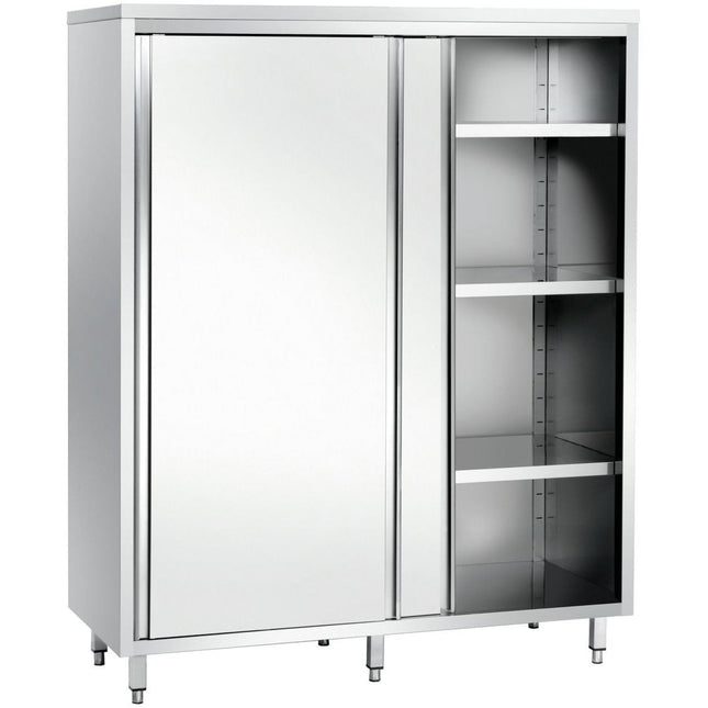 Upright Pan Cupboard Stainless Steel Sliding Doors 3 Shelves 1200x600x1800mm |  Gsk12618 Sm