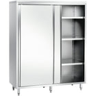 Upright Pan Cupboard Stainless Steel Sliding Doors 3 Shelves 1200x600x1800mm |  Gsk12618 Sm