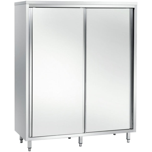 Upright Pan Cupboard Stainless Steel Sliding Doors 3 Shelves 1200x600x1800mm |  Gsk12618 Sm