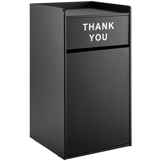 Commercial Rubbish Bin Cabinet &Amp; Tray Shelf 'Thank You' Black |  Gslj006 B