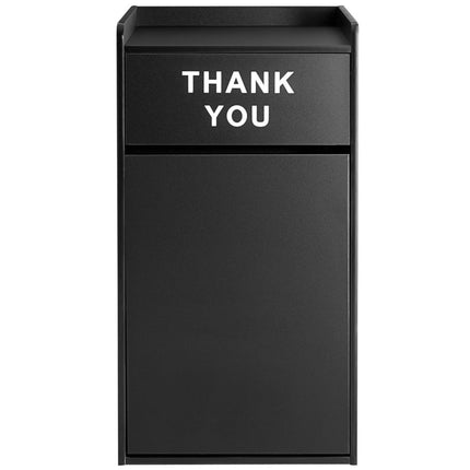 Commercial Rubbish Bin Cabinet &Amp; Tray Shelf 'Thank You' Black |  Gslj006 B