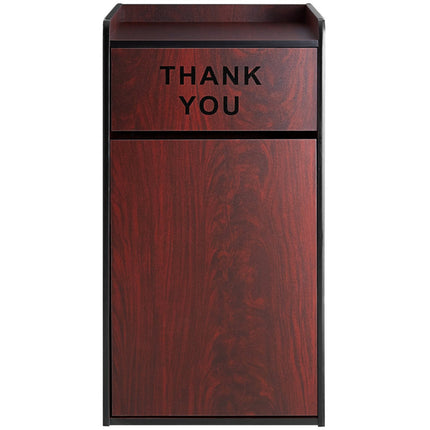 Commercial Rubbish Bin Cabinet &Amp; Tray Shelf 'Thank You' Mahogany |  Gslj006 M