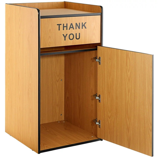 Commercial Rubbish Bin Cabinet &Amp; Tray Shelf 'Thank You' Natural |  Gslj006 N