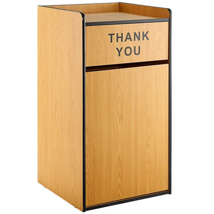 Commercial Rubbish Bin Cabinet &Amp; Tray Shelf 'Thank You' Natural |  Gslj006 N