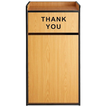 Commercial Rubbish Bin Cabinet &Amp; Tray Shelf 'Thank You' Natural |  Gslj006 N