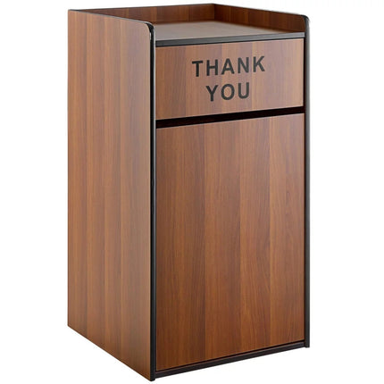 Commercial Rubbish Bin Cabinet &Amp; Tray Shelf 'Thank You' Walnut |  Gslj006 W