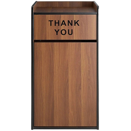 Commercial Rubbish Bin Cabinet &Amp; Tray Shelf 'Thank You' Walnut |  Gslj006 W
