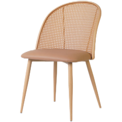 Bistro Rattan Chair With Brown Vinyl Seat Round Back |  Gsm1023 Natural