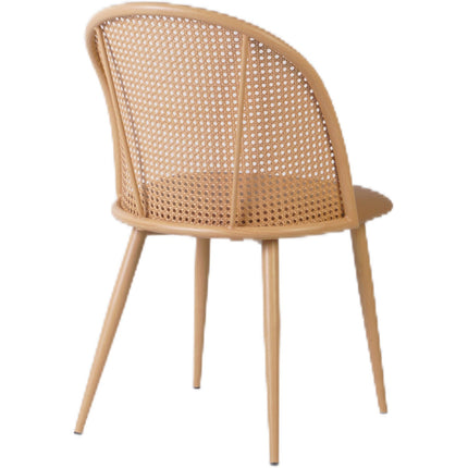 Bistro Rattan Chair With Brown Vinyl Seat Round Back |  Gsm1023 Natural