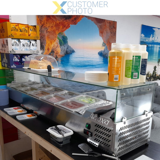 Refrigerated Servery Prep Top 1600mm 7x Gn1/3 Glass Cover |  Thv1600/380