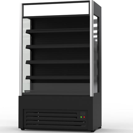 Wall Cabinet Multi Deck Refrigerator 420 Litres Curved Front Black 1200x720x2020mm |  Gto31200