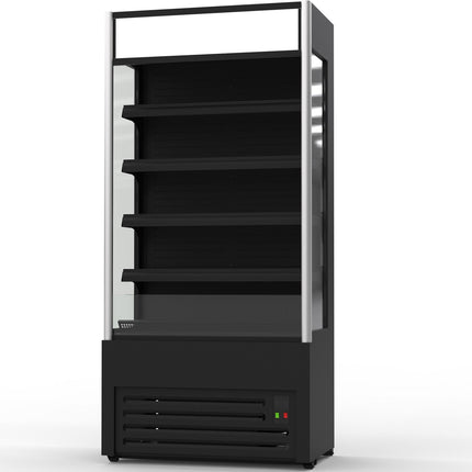 Wall Cabinet Multi Deck Refrigerator 300 Litres Curved Front Black 900x720x2020mm |  Gto3900