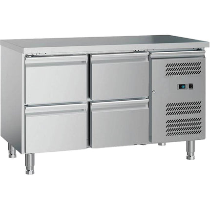 Commercial Refrigerated Counter 4 Drawers Gn1/1 1200x700x650mm |  Gxx608
