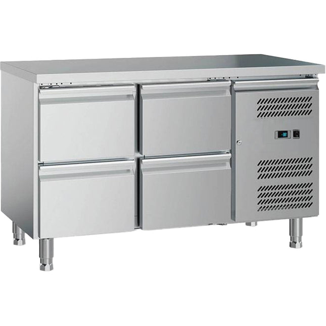 Commercial Refrigerated Counter 4 Drawers Gn1/1 1200x700x650mm |  Gxx608