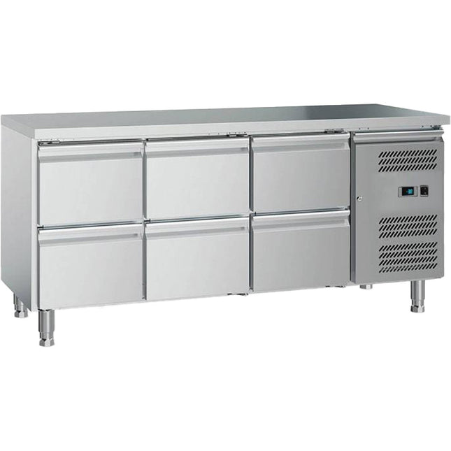 Commercial Refrigerated Counter 6 Drawers Gn1/1 1600x700x650mm |  Gxx616