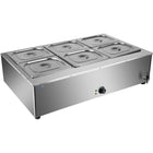 Commercial Electric Bain Marie 6x Gn1/2 3000 W Countertop 1080x750x275mm | Hb1080
