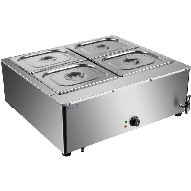 Commercial Electric Bain Marie 4x Gn1/2 3000 W Countertop 750x750x275mm | Hb750