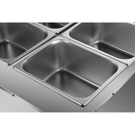Commercial Electric Bain Marie 4x Gn1/2 3000 W Countertop 750x750x275mm | Hb750