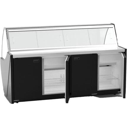 Serve Over Deli Counter Curved Glass Front Width 1520mm Black |  Hc84 V1052