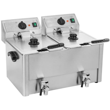 Commercial Deep Fat Fryer 8+8 Litres 6.5k W Countertop |  Hdf88