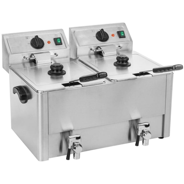 Commercial Deep Fat Fryer 8+8 Litres 6.5k W Countertop |  Hdf88