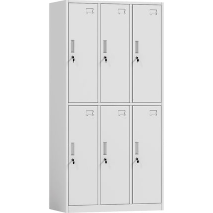 Commercial White 6 Door Locker 900x450x1800mm | Hdg06
