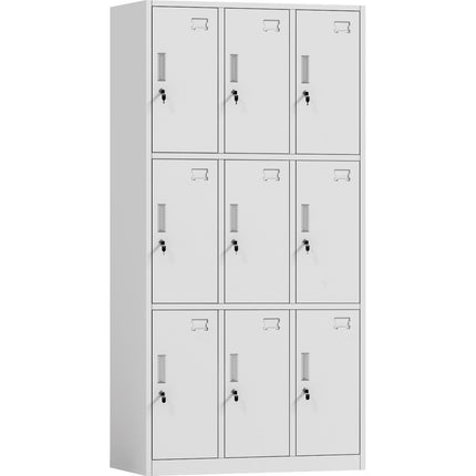 Commercial White 9 Door Locker 900x390x1800mm | Hdg09
