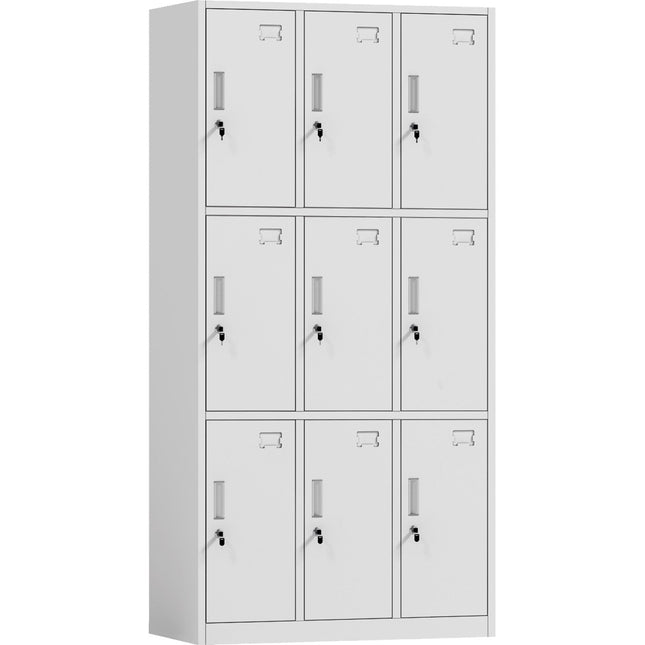 Commercial White 9 Door Locker 900x390x1800mm | Hdg09