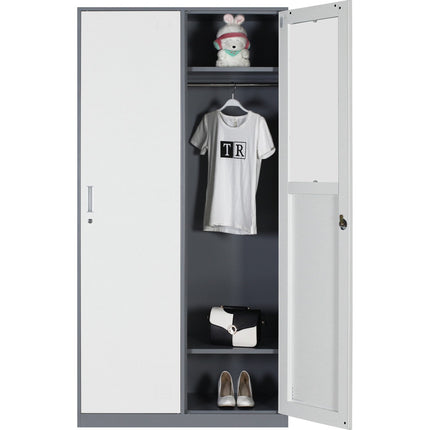 Commercial 2 Door Locker 900x450x1800mm Gray White | Hdgs02