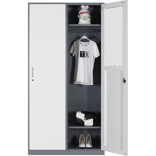 Commercial 2 Door Locker 900x450x1800mm Gray White | Hdgs02