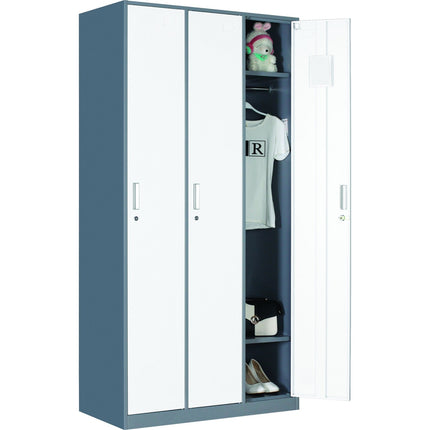 Commercial 3 Door Locker 900x450x1800mm Gray White | Hdgs03