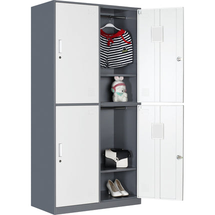 Commercial 4 Door Locker 900x450x1800mm Gray White | Hdgs04