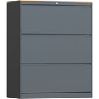 Professional Knock Down Metal Storage Cabinet With 3 Drawers Wooden Effect Dark Gray 900x450x1120mm | Hdknl03