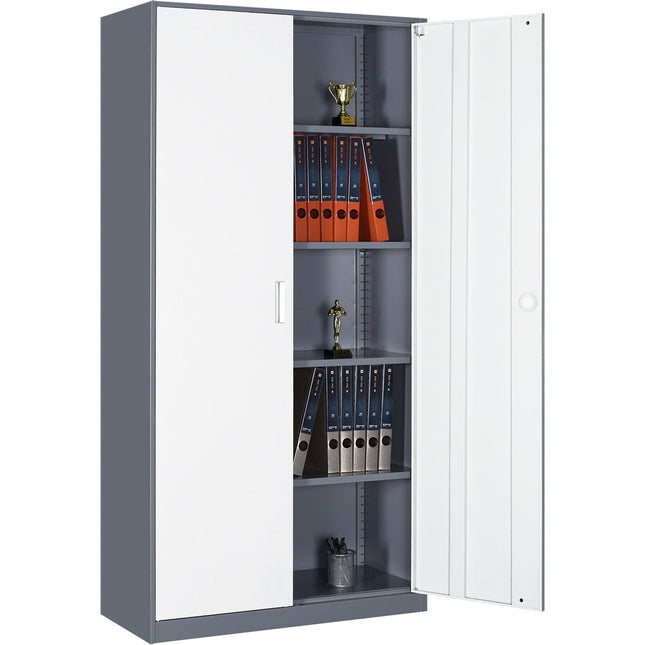 Professional Double Door Filing Cabinet 900x390x1800mm Gray White | Hdws02